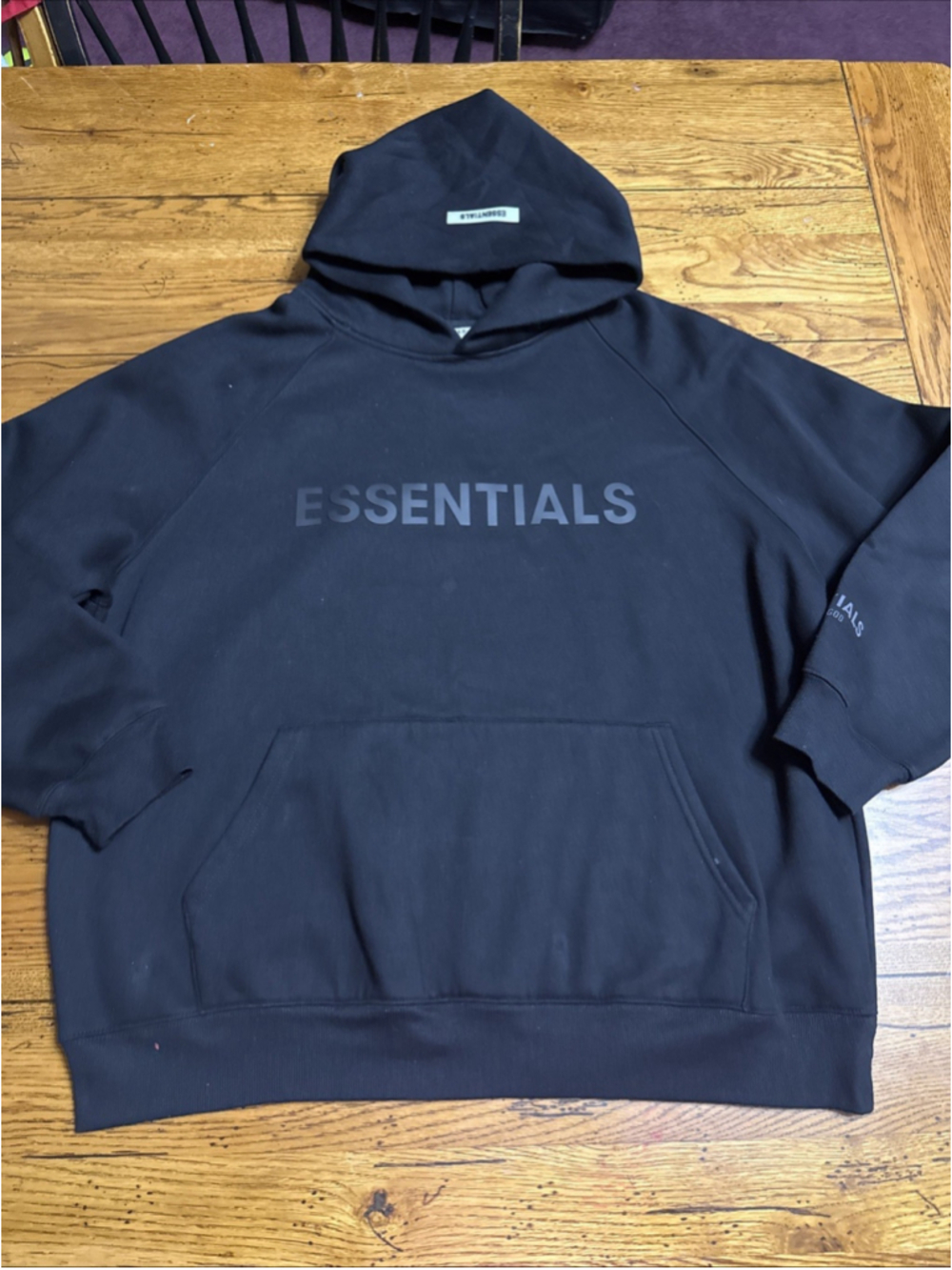 Essentials X Ssense Exclusive Black Pullover Hoodie Med.